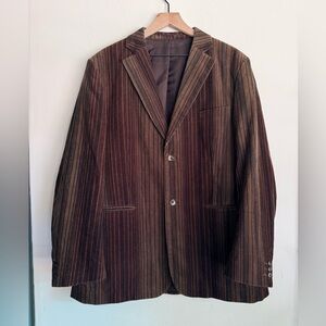 Selected Homme Y2K Brown Corduroy Striped Blazer Jacket‎ XXL Indie Sleaze EU 56
